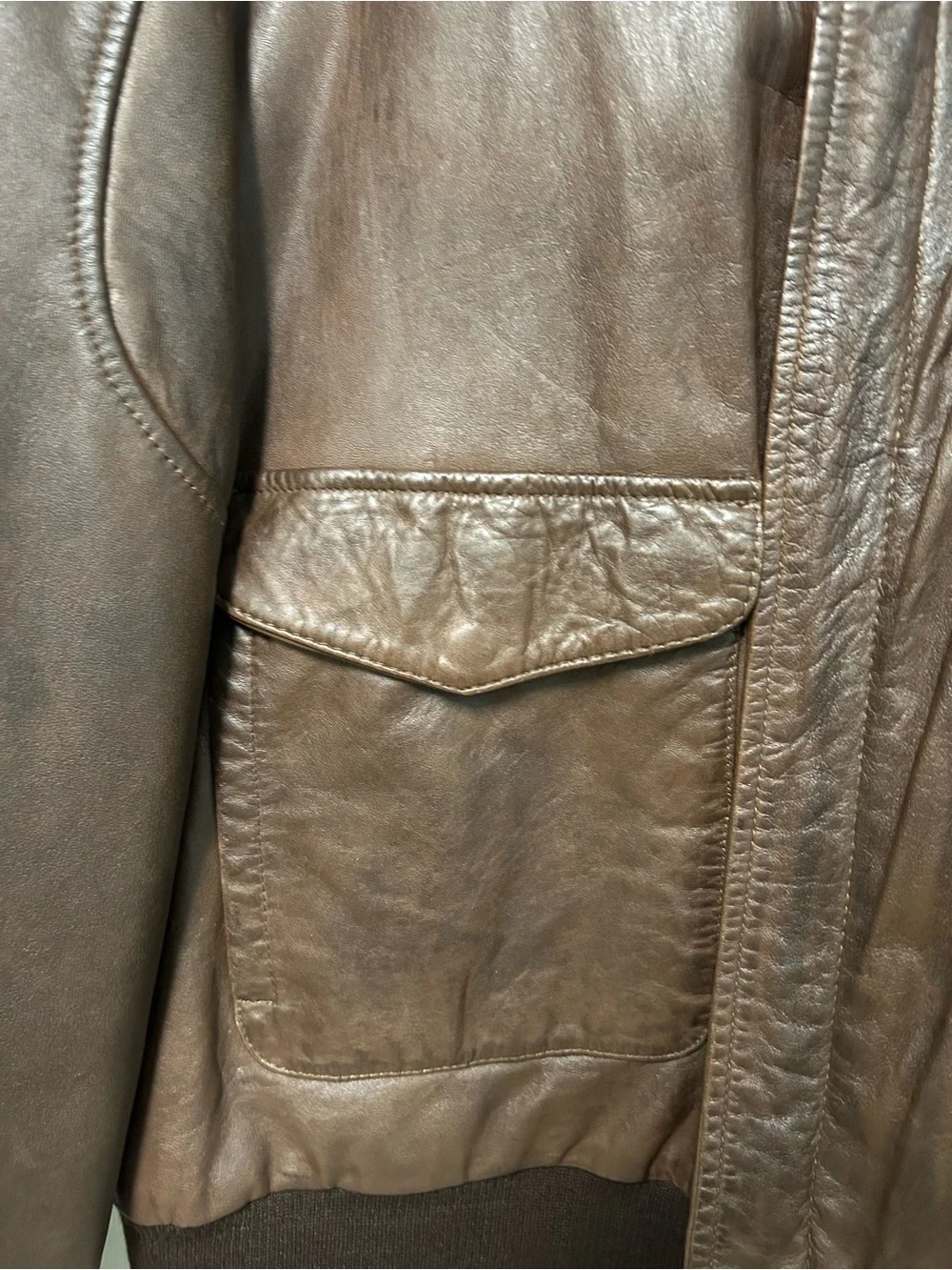 Jos. A. Bank Men's Brown Leather Bomber Jacket XXL